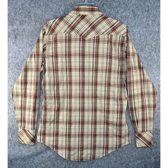 VINTAGE ATB Authentic Western Shirt Men's 15.5 Brown Outdoor Pearl Snap 34/35 - Picture 3 of 8